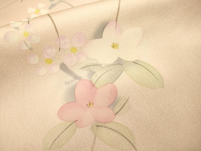 平和屋着物▼上質な小紋 手描き 枝花 暈し染 正絹 逸品 DABI7343fe