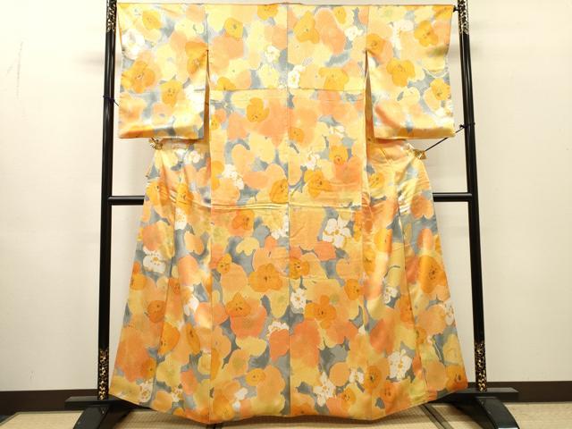 平和屋着物▼上質な小紋 草花 正絹 逸品 DABI7349fe