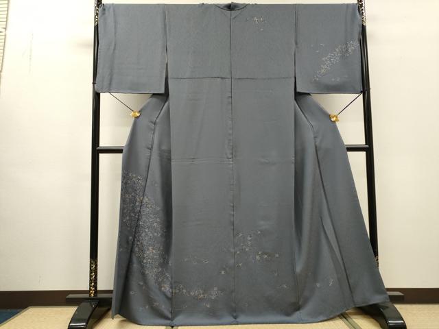 平和屋着物●訪問着 総刺繍 流水扇花文 金銀糸 正絹 逸品 DABI7353fe