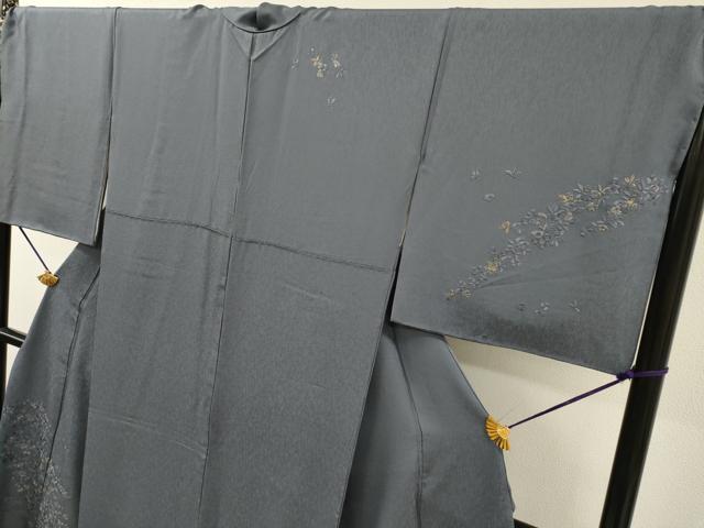 平和屋着物●訪問着 総刺繍 流水扇花文 金銀糸 正絹 逸品 DABI7353fe