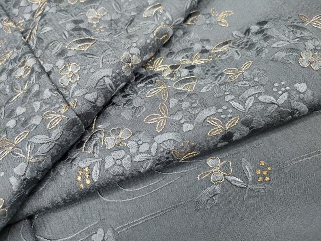 平和屋着物●訪問着 総刺繍 流水扇花文 金銀糸 正絹 逸品 DABI7353fe