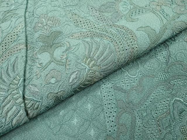 平和屋着物▼中国三大刺繍 スワトウ刺繍 汕頭刺繍 総刺繍 訪問着 向かい鳥正倉院花唐草文 正絹 逸品 DABI7354fe