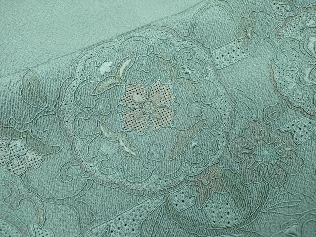 平和屋着物▼中国三大刺繍 スワトウ刺繍 汕頭刺繍 総刺繍 訪問着 向かい鳥正倉院花唐草文 正絹 逸品 DABI7354fe