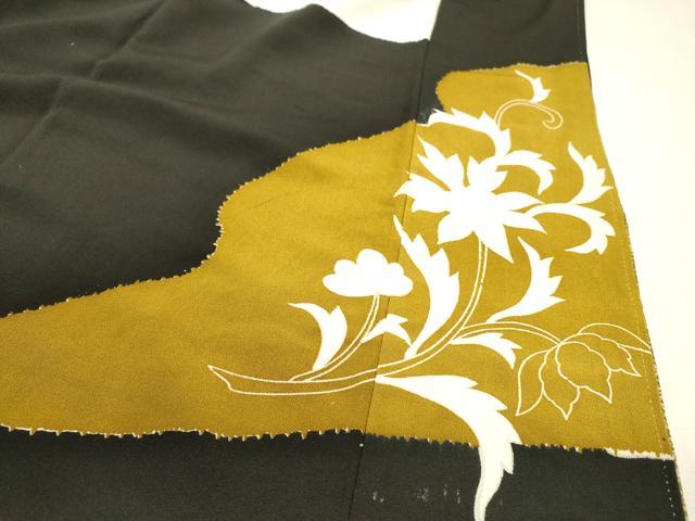 平和屋着物▼豪華黒留袖 刺繍 花唐草文 暈し染 金銀糸 正絹 逸品 DABI7368fe