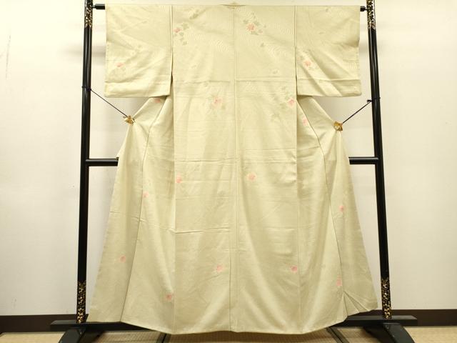 平和屋着物●上質な小紋 地紋起こし 流水舞花文 正絹 逸品 DABI7380fe