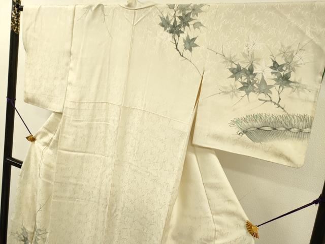 平和屋着物▼訪問着 手描き 枝楓 暈し染 正絹 逸品 DABI7387fe