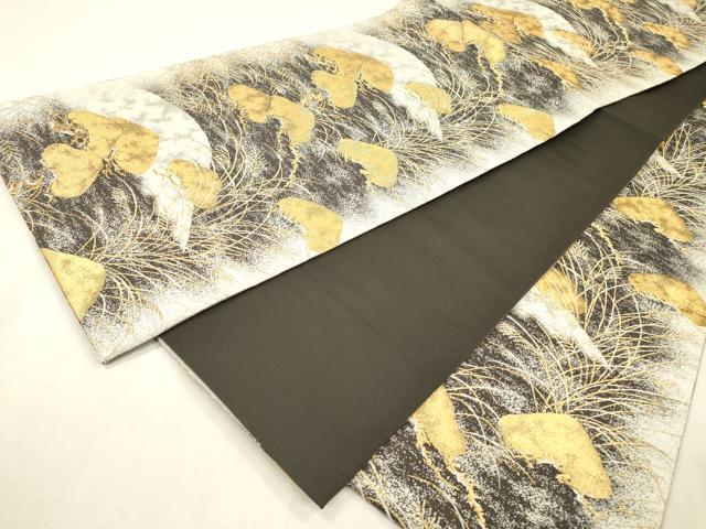 平和屋着物●西陣の名門 加納幸謹製 六通柄袋帯 箔霜華 金銀糸 正絹 逸品 DABI7476fe