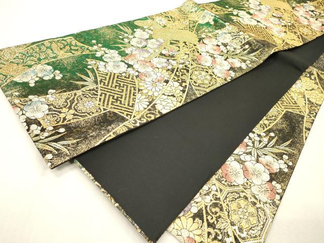 平和屋着物▼六通柄袋帯 束ね熨斗花文 金糸 正絹 逸品 DABI7623fe