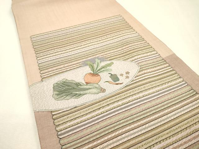 平和屋着物*夏物 明綴れ 太鼓柄袋帯 成り物 金糸 正絹 逸品 未使用 DABI7628fe