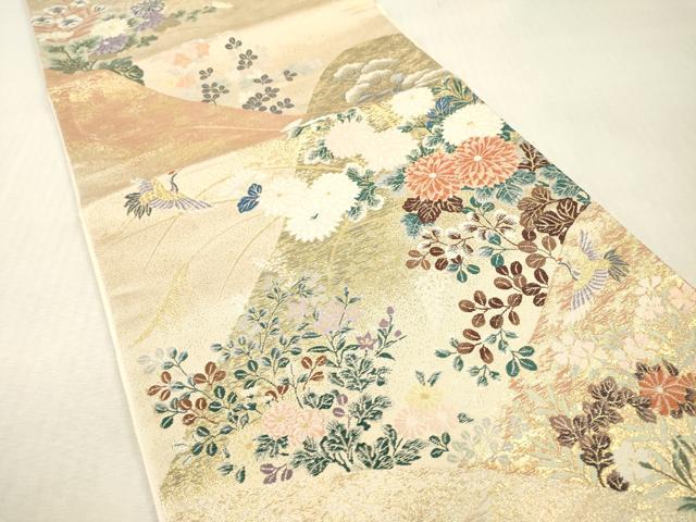 平和屋本店▼六通柄袋帯 唐織 九百織 京八景 本金箔 正絹 逸品 DABI7688fe
