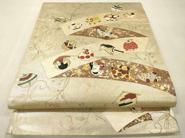 平和屋本店▼六通柄袋帯 十二支 本金手描重箔 正絹 逸品 DABI7693fe