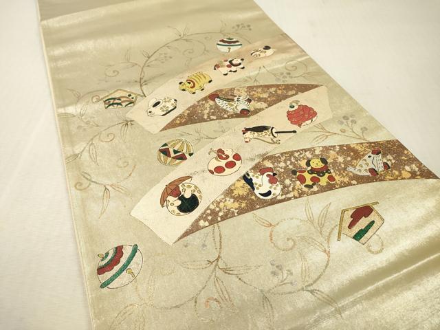 平和屋本店▼六通柄袋帯 十二支 本金手描重箔 正絹 逸品 DABI7693fe