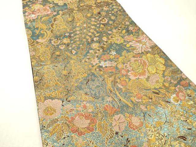 平和屋本店▼六通柄袋帯 貴賓はく 花唐草文 本金箔二重 正絹 逸品 DABI7713fe