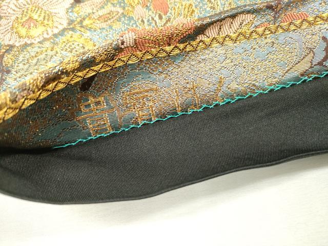平和屋本店▼六通柄袋帯 貴賓はく 花唐草文 本金箔二重 正絹 逸品 DABI7713fe