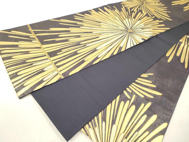 平和屋本店▼六通柄袋帯 晴嵐 二重箔織 本漆本金箔 正絹 逸品 DABI7719fe