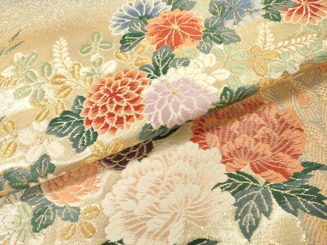 平和屋本店▼六通柄袋帯 唐織 桃山花鳥文 九百本金弐重箔 正絹 逸品 DABI7726fe