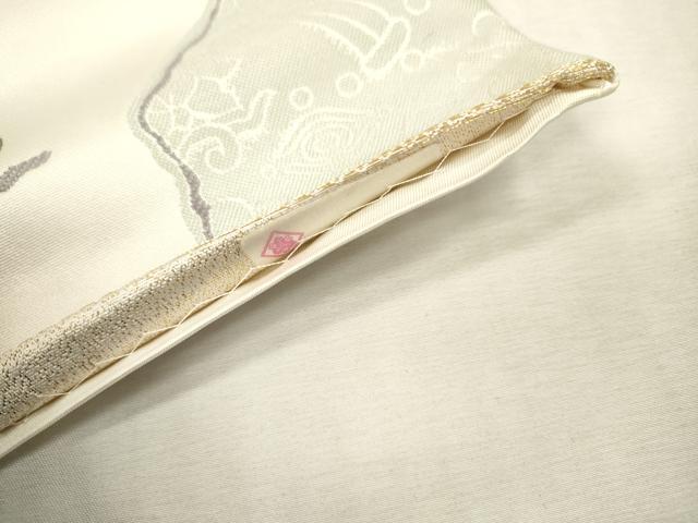 平和屋本店▼「美しいキモノ」お馴染みのメーカー となみ織物 六通柄袋帯 唐織 九百錦 孔雀花文 純金箔24K 正絹 逸品 DABI7733fe
