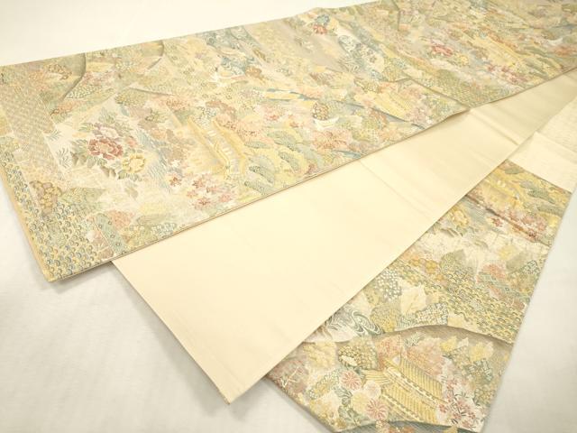 平和屋本店▼六通柄袋帯 京洛紹巴錦 本金箔 正絹 逸品 未使用 DABI7747fe