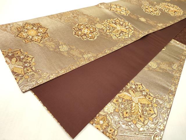平和屋本店▼六通柄袋帯 斜取鳳鳥華文 上代本金箔 正絹 逸品 DABI7751fe