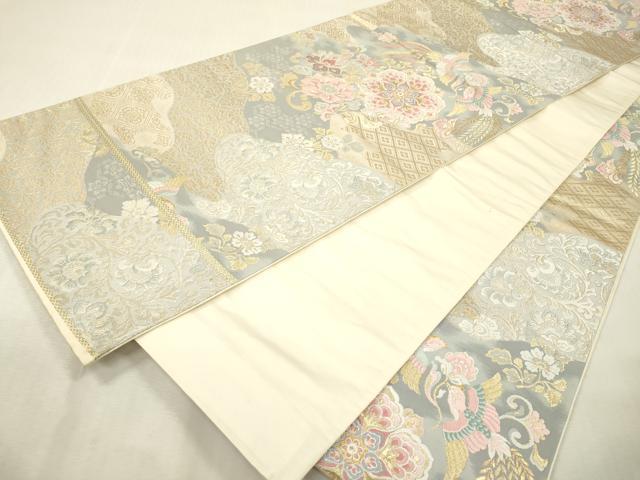 平和屋本店▼六通柄袋帯 名繍聯曲文 本金箔 正絹 逸品 未使用 DABI7762fe