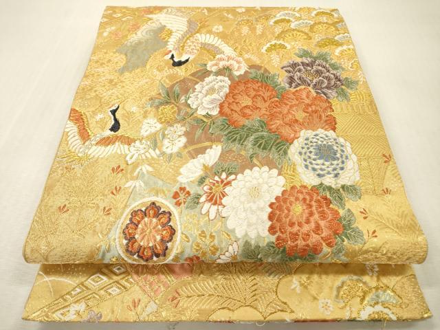 平和屋本店▼六通柄袋帯 唐織 古典春秋絵 本金箔二重 正絹 逸品 DABI7764fe