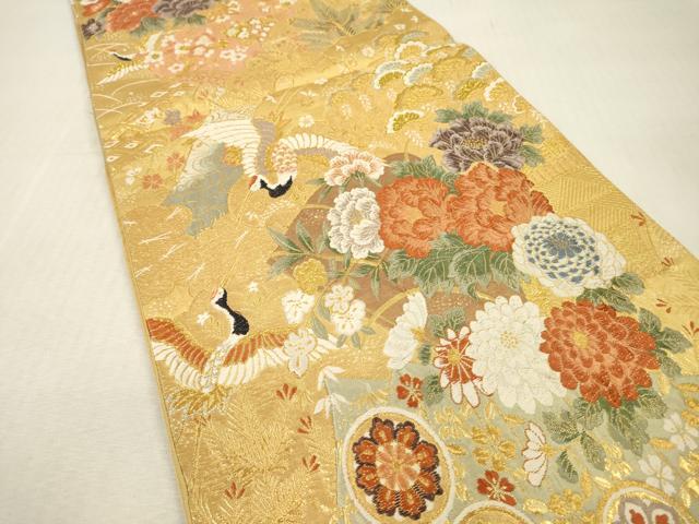 平和屋本店▼六通柄袋帯 唐織 古典春秋絵 本金箔二重 正絹 逸品 DABI7764fe