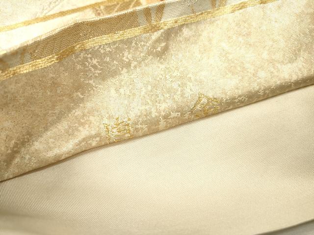 平和屋着物▼六通柄袋帯 唐織 祝儀舞楽文 唐金 正絹 逸品 DABI7769fe