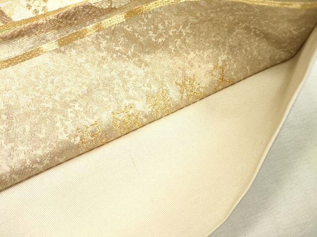 平和屋着物▼六通柄袋帯 唐織 祝儀舞楽文 唐金 正絹 逸品 DABI7769fe
