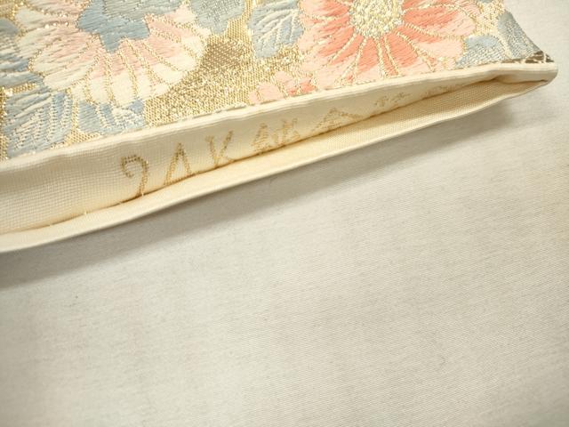 平和屋本店▼六通柄袋帯 唐織 九百錦 孔雀花車文 24K純金箔錦 正絹 逸品 DABI7771fe