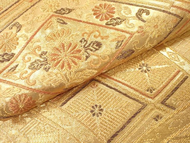 平和屋本店▼六通柄袋帯 九百錦織 鳳凰花菱文 純金箔24K弐重箔 正絹 逸品 DABI7775fe