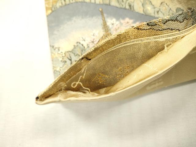 平和屋本店▼六通柄袋帯 清水寺 本金箔 正絹 逸品 DABI7778fe