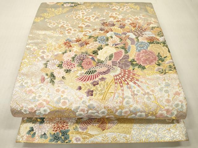 平和屋本店▼六通柄袋帯 風雅扇面文 本金 正絹 逸品 DABI7781fe