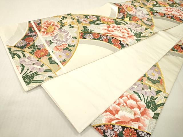 平和屋本店▼六通柄袋帯 唐織 能衣花鳥文 弐拾四金箔 正絹 逸品 DABI7795fe