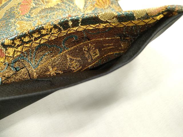 平和屋本店▼六通柄袋帯 古代彫金紋 本金箔二重 正絹 逸品 DABI7796fe
