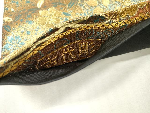 平和屋本店▼六通柄袋帯 古代彫金紋 本金箔二重 正絹 逸品 DABI7796fe