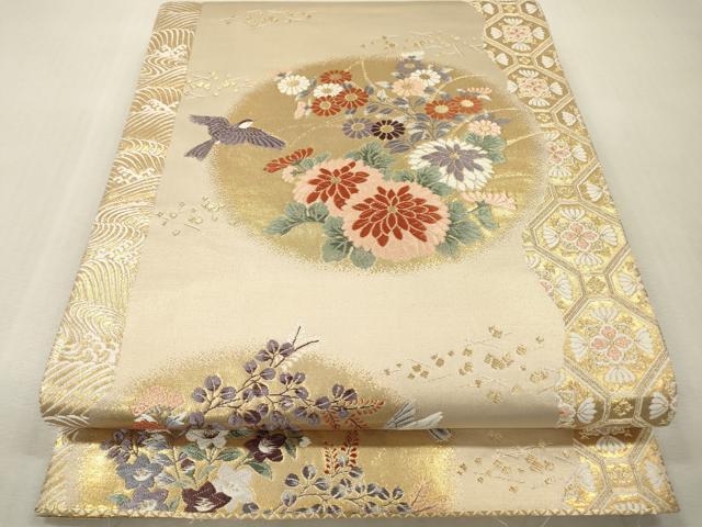 平和屋本店▼六通柄袋帯 唐織 華宝錦 本金箔 正絹 逸品 DABI7802fe