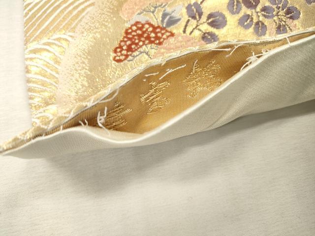 平和屋本店▼六通柄袋帯 唐織 華宝錦 本金箔 正絹 逸品 DABI7802fe