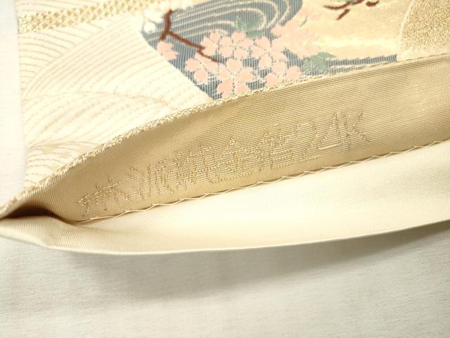 平和屋本店▼六通柄袋帯 唐織 花鳥丸文 琳派純金箔24K 正絹 逸品 DABI7803fe