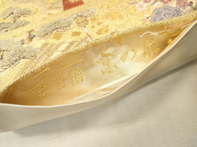 平和屋本店▼六通柄袋帯 唐織 京の屏風絵 本金箔 正絹 逸品 未使用 DABI7804fe