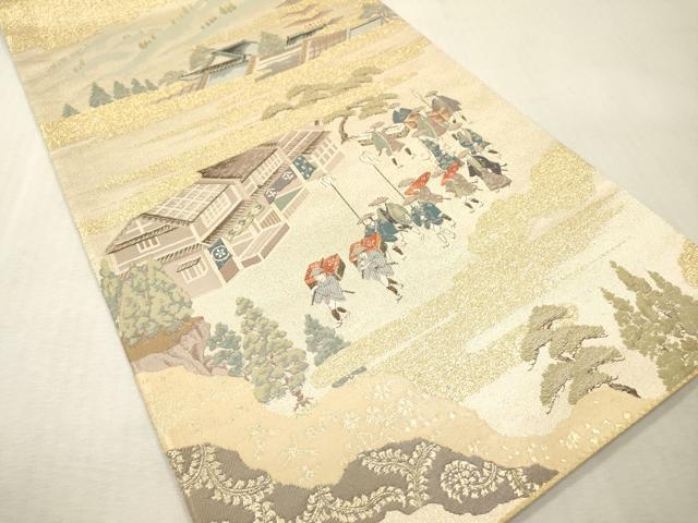 平和屋本店▼全通全景柄袋帯 洛中洛景 本金箔 正絹 逸品 DABI7813fe