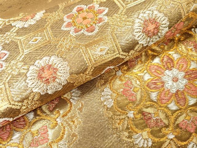 平和屋本店▼六通柄袋帯 正倉院蜀江花文 純金二重箔 正絹 逸品 DABI7815fe