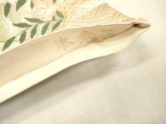 平和屋本店▼六通柄袋帯 唐織 花小袖 本金箔 正絹 逸品 DABI7821fe