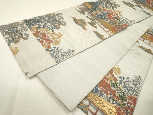 平和屋本店▼六通柄袋帯 紹巴 龍安寺 純金箔 正絹 逸品 DABI7830fe