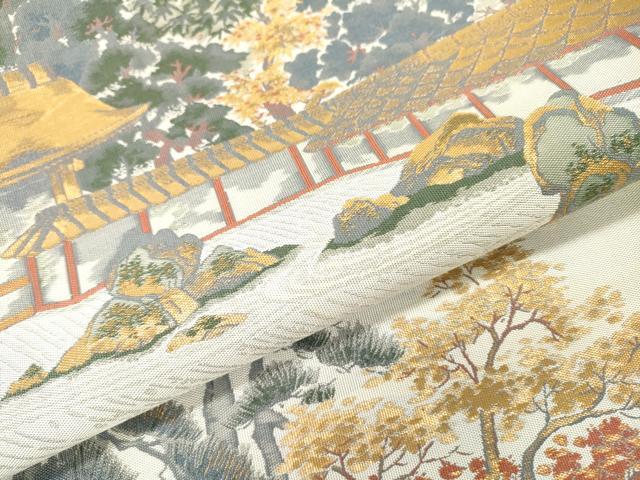 平和屋本店▼六通柄袋帯 紹巴 龍安寺 純金箔 正絹 逸品 DABI7830fe