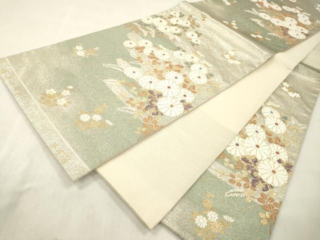 平和屋本店▼六通柄袋帯 唐織 華匠つづれ 秋草 本金箔 正絹 逸品 DABI7831fe