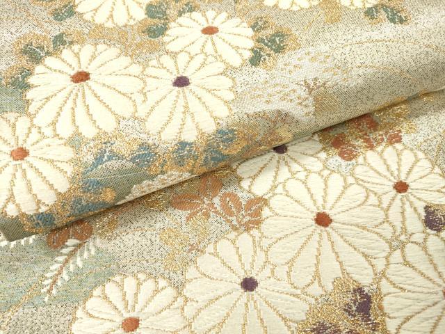 平和屋本店▼六通柄袋帯 唐織 華匠つづれ 秋草 本金箔 正絹 逸品 DABI7831fe
