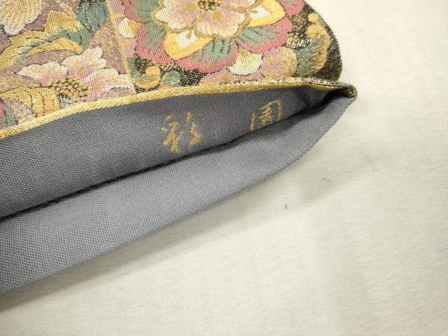 平和屋着物▼つけ帯 紹巴 彩園 献華錦繍文 本金箔 正絹 逸品 DABI7847fe