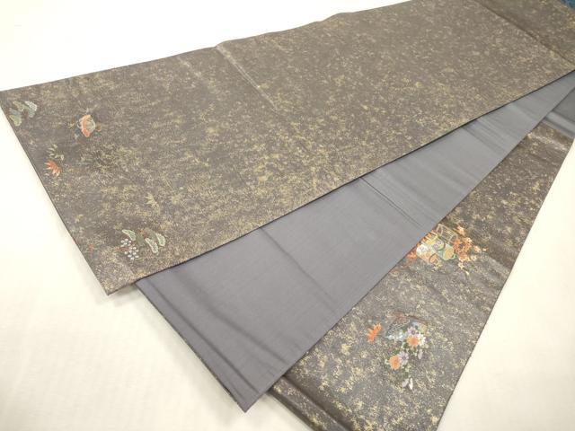 平和屋本店●太鼓柄袋帯 唐織 熊野能絵文 金泥箔 本金箔 正絹 逸品 DABI7848fe