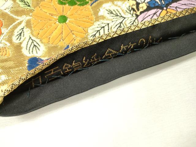 平和屋本店▼六通柄袋帯 唐織 九百錦 亀甲桐花文 純金箔24K 正絹 逸品 DABI7861fe