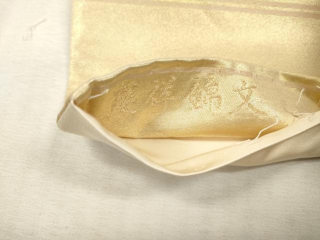 平和屋着物▼六通柄袋帯 慶祥錦文 彩金銀二重手引箔 正絹 逸品 DABI7884fe